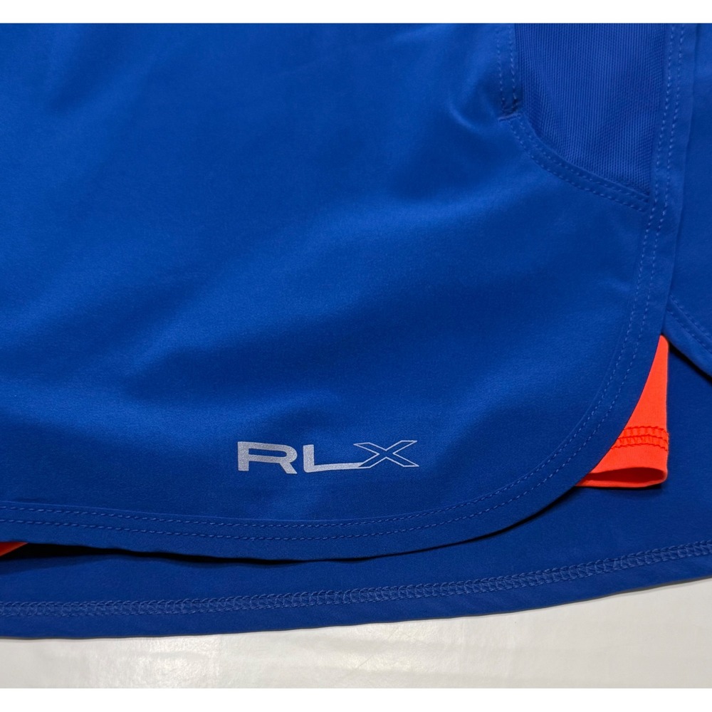 RLX Ralph Lauren Womens Royal Blue Orange Athletic Golf Tennis Skort Large - Picture 2 of 8